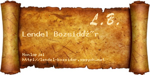 Lendel Bozsidár névjegykártya